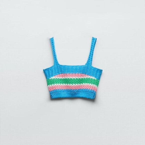ZARA NWT KNIT TOP MULTICOLORED bloggers fav🔵 - Picture 6 of 8